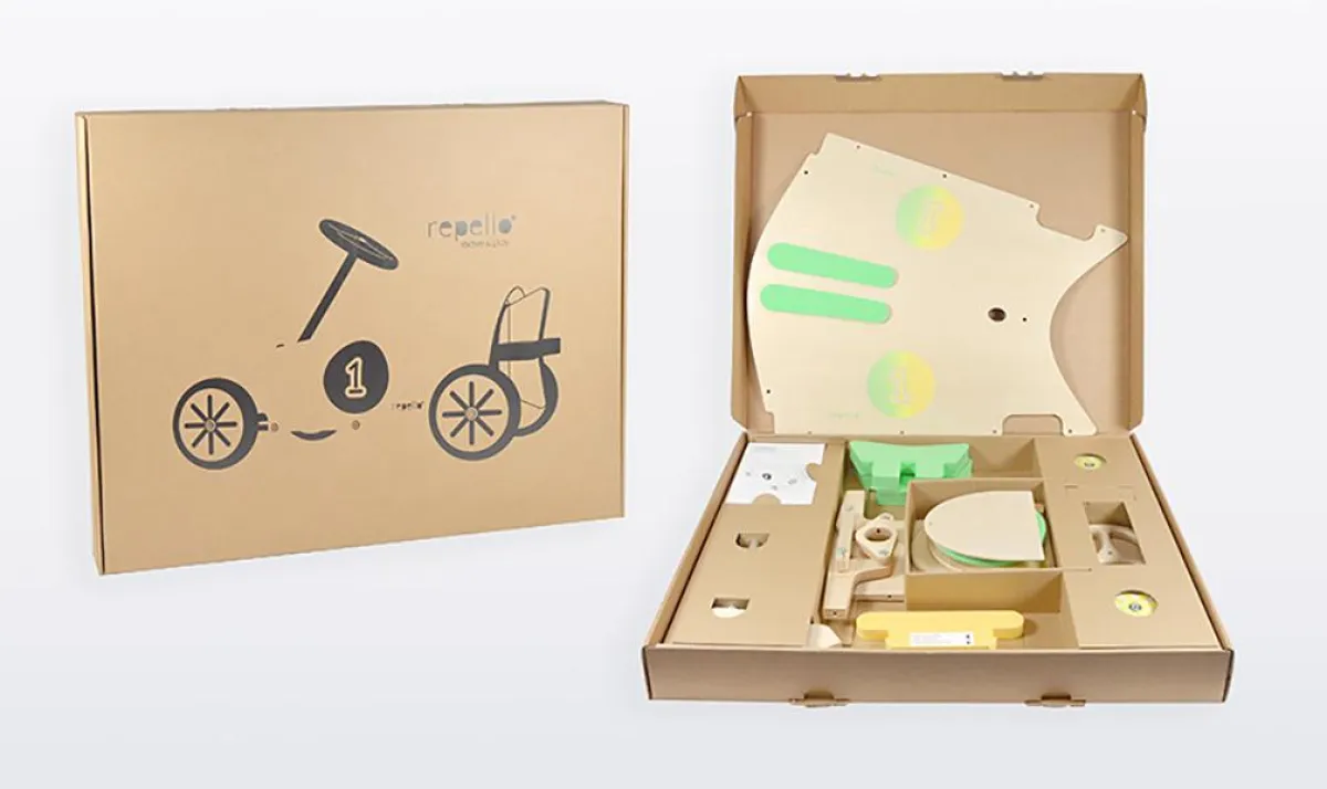 Nachhaltige Polsterverpackung für RePello Rutschauto 