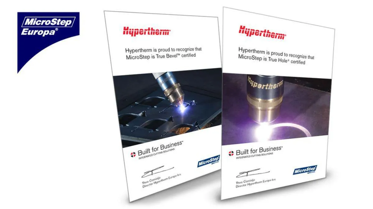 MicroStep wurde von Hypertherm für Schlüsseltechnologien zertifiziert