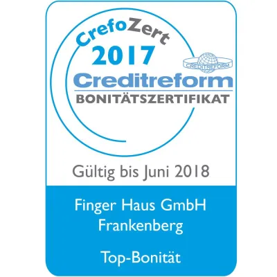 Bild: FingerHaus GmbH erhält erneut Bonitätszertifikat „CrefoZert“