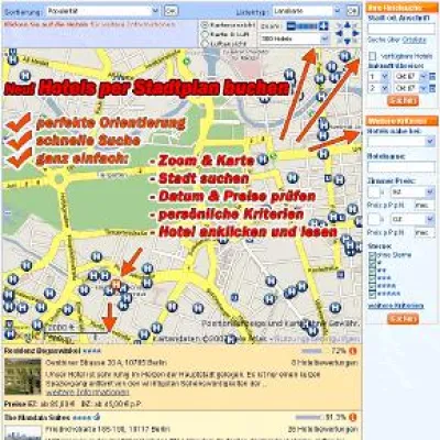 Bild: Online-Hotelbuchung erstmals per interaktiven Stadtplan - citysam.de schafft bessere Orientierung