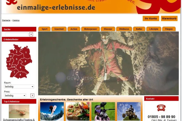 Bild: Das Onlineportal einmalige-erlebnisse.de bietet Erlebnisgeschenke für fast jeden Anlass