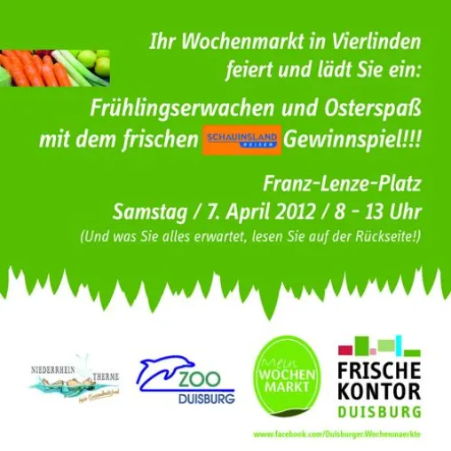 Der Wochenmarkt in Vierlinden feiert: Frühlingserwachen und Osterspaß Bild: Der Wochenmarkt in Vierlinden feiert: Frühlingserwachen und Osterspaß