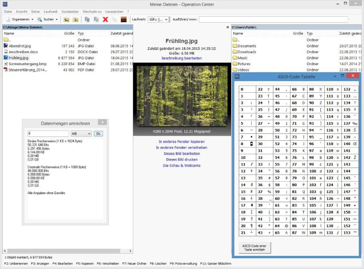 Dateimanager Operation Center 12.1