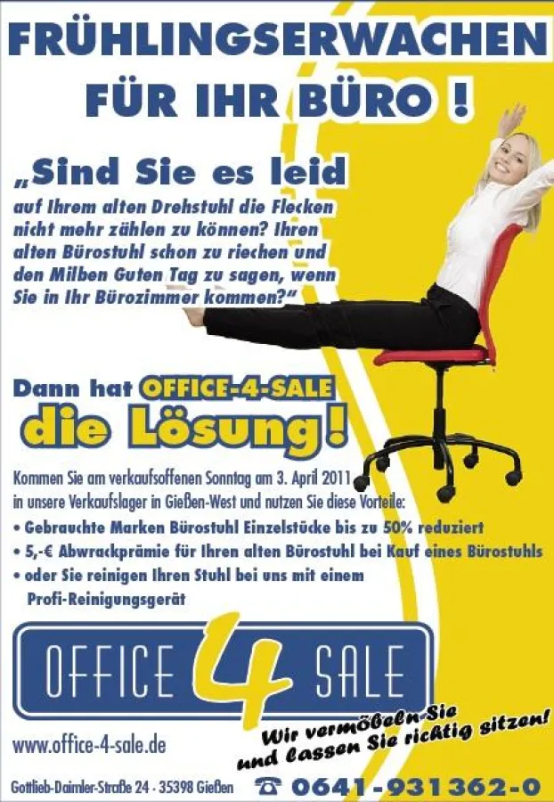Frühlingserwachen im Büro am 03.04.2011 bei office-4-sale in Gießen!