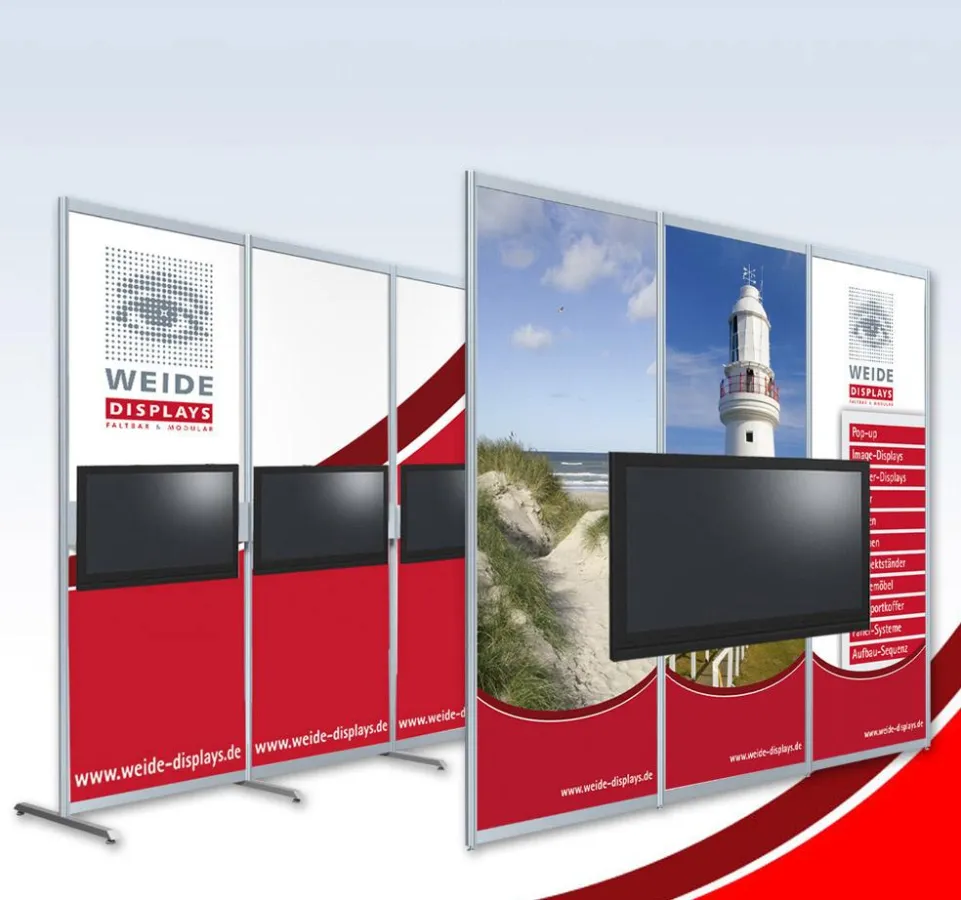 Mit dem Big Screen von WEIDE Displays kann man bis zu 52 Zoll Monitore integrieren