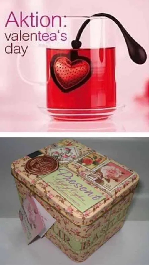 Teeherz - Adhoc TEA HEART und Grüner Ceylon Tee von Basilur in Geschenkdose