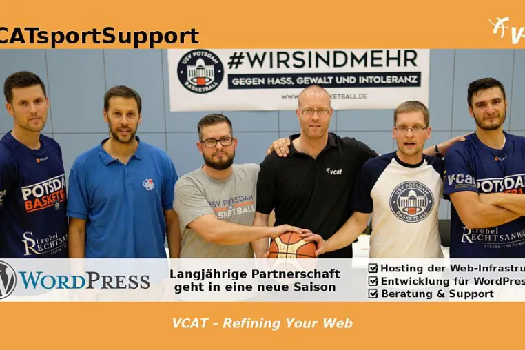 Bild: VCAT verlängert langjähriges Sponsoring mit den Basketballern des USV Potsdam