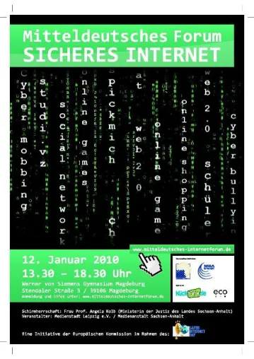Bild: Mitteldeutsches Forum Sicheres Internet - MEDIENWETTBEWERB UND ERSTE VERANSTALTUNG IN SACHSEN - ANHALT