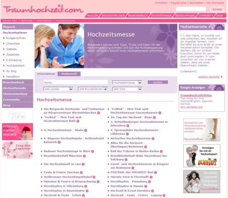 Bild: Hochzeitsmessen auf Traumhochzeit.com
