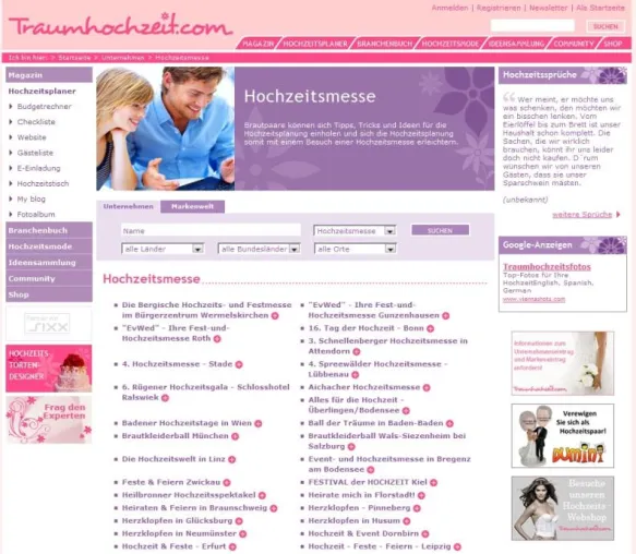 Hochzeitsmessen auf Traumhochzeit.com Bild: Hochzeitsmessen auf Traumhochzeit.com