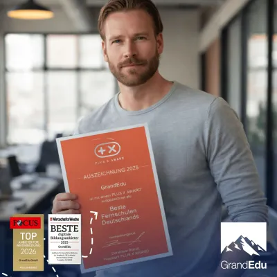 Bild: GrandEdu erneut ausgezeichnet: PLUS X AWARD 2026 für „Beste Fernschulen Deutschlands“