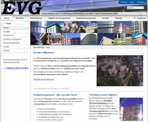 Bild: EVG Entwicklungs- und Verwaltungsgesellschaft für Geschäfts- und Freizeitzentren ab sofort im Internet