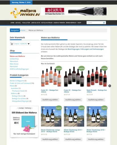 Bild: www.weine-aus-mallorca.com jetzt online verfügbar
