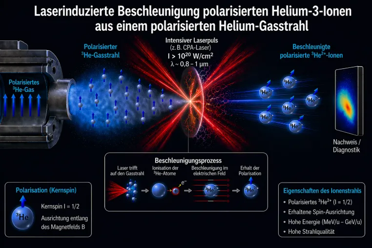 Bild: Polarisierte Helium-3-Strahlen beschleunigen