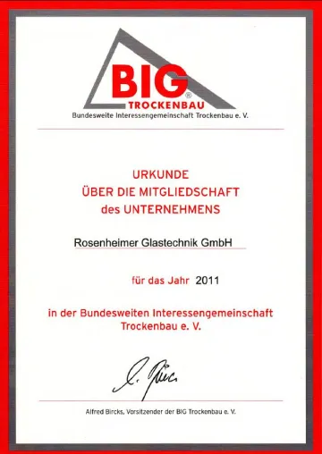 Bild: GLASTEC wird neues Mitglied bei BIG Trockenbau e.V.
