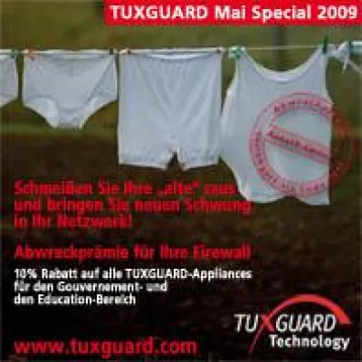 Bild: TUXGUARD, verlängert Abwrackprämie für Firewalls für den Bereich Gouvernement und Education bis Ende Juni