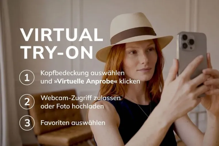 Bild: HUT.de startet virtuelle KI-Hutanprobe: Kopfbedeckungen jetzt digital anprobieren