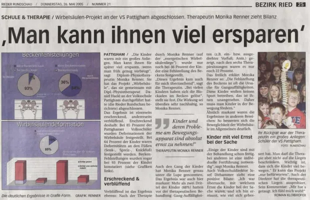 Bild: Schule &Therapie „Türmchen-Fit“ Ein Wirbelsäulenprojekt für unsere Kinder