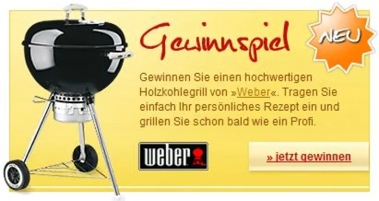 Bild: Mit Nudelsalat-Rezept.de einen Profi-Holzkohlegrill von Weber gewinnen