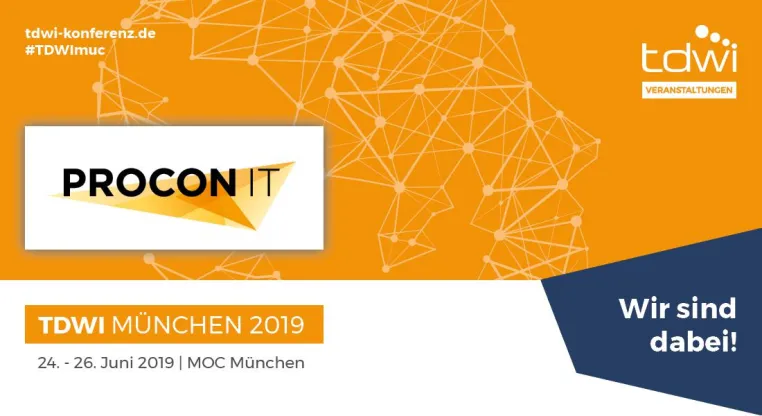 PROCON IT unterstützt TDWI München, die Fachkonferenz für Business Intelligence und Analytics Bild: PROCON IT unterstützt TDWI München, die Fachkonferenz für Business Intelligence und Analytics
