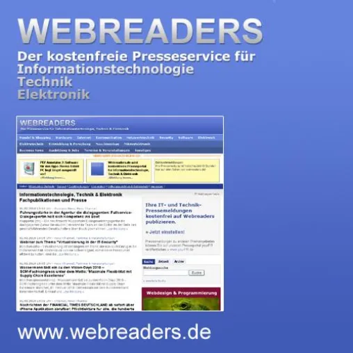 Bild: Webreaders.de wird kostenfreies Presseportal für Informationstechnologie, Technik & Elektronik