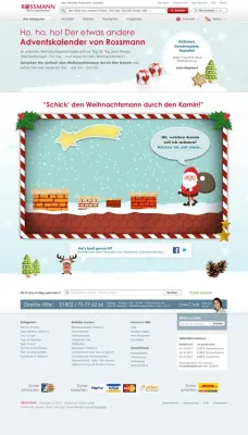 Bild: Wowbiz GmbH schickt für Rossmann Online den Weihnachtsmann durch den Kamin.