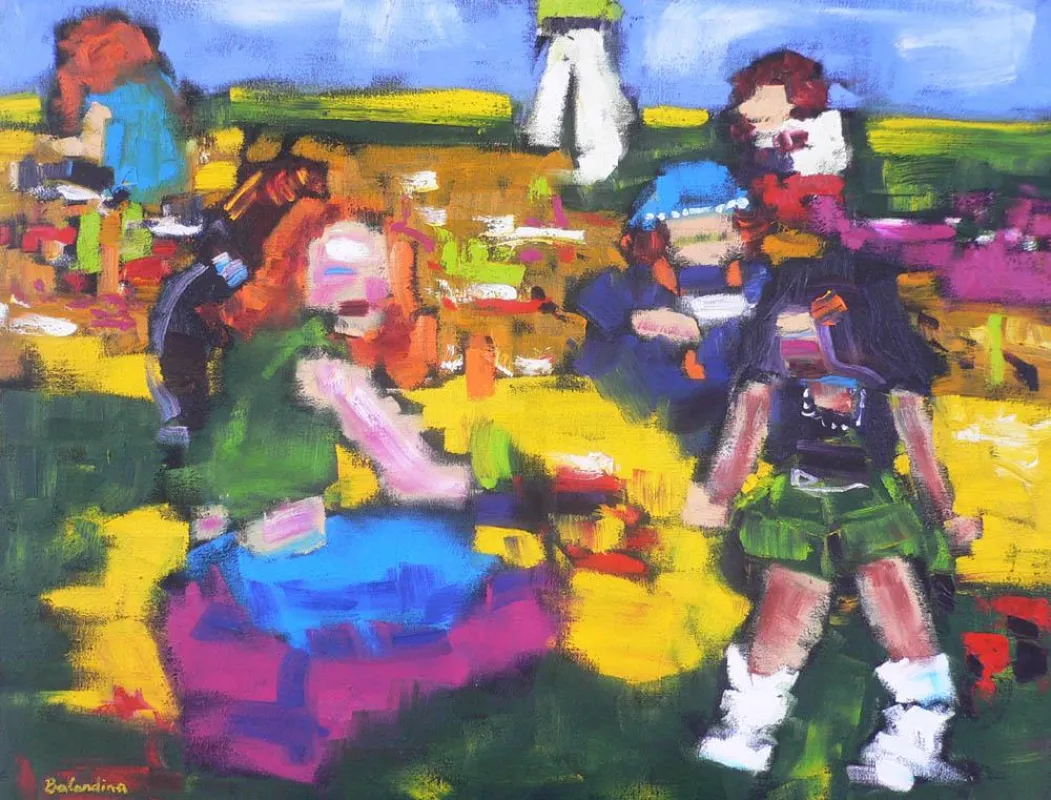 -Ostparktreffen- 2007, Öl auf Jute, Irina Balandina