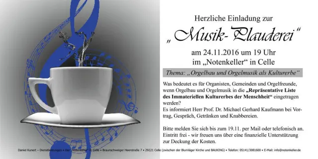 „Musik-Plauderei“ im Notenkeller Celle Bild: „Musik-Plauderei“ im Notenkeller Celle