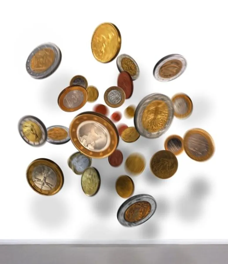 Thomas Eller: THE bounty (Euro), 2012, FujiFlex auf Dibond, 220 x 220 x 50 cm Foto. Thomas Eller