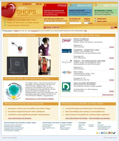 Bild: Suchmaschinenfreundliches Shopverzeichnis mit neuem, frischen Design