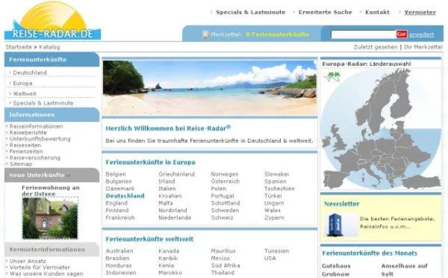 Bild: Reise-Radar.de - Verzeichnis für die schönen Ferienunterkünfte geht online