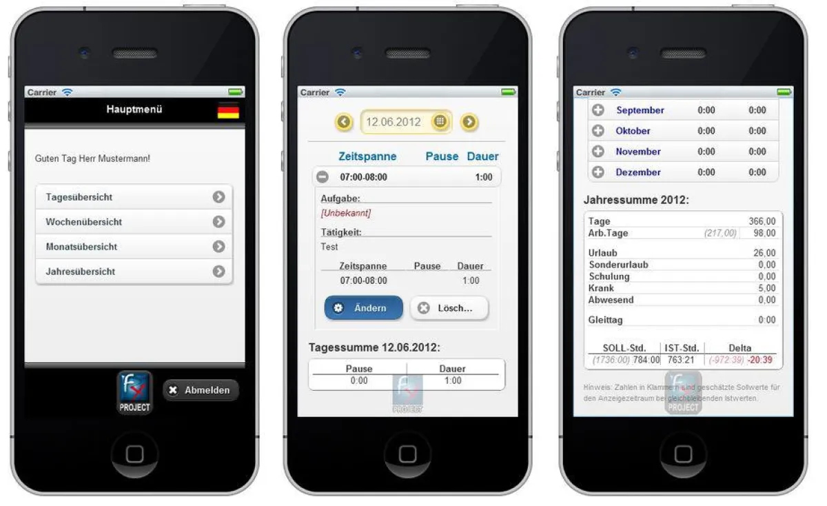 Zeiterfassung auch mobil als App