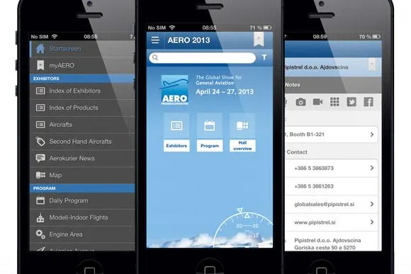 AERO Messe-App 2013 Bild: AERO Messe-App 2013