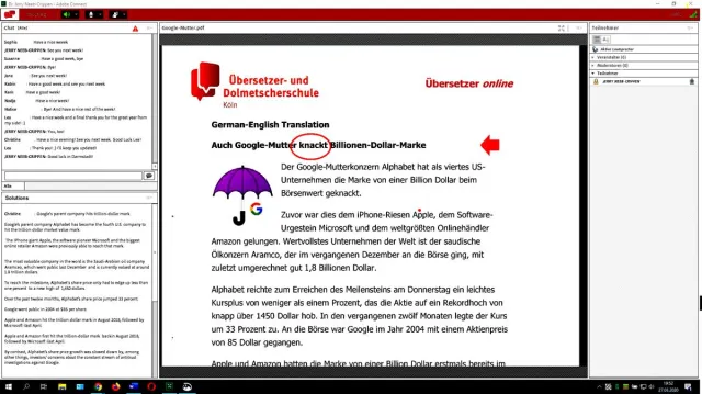 Bild: Wegen Corona: Live-Unterricht nun online an der Übersetzer- und Dolmetscherschule Köln