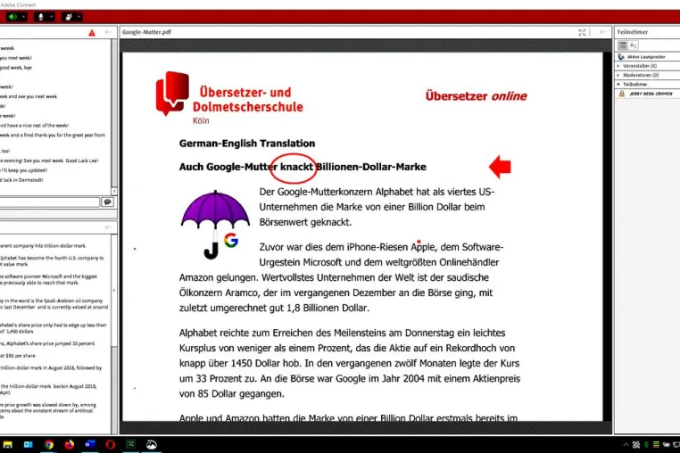 Bild: Wegen Corona: Live-Unterricht nun online an der Übersetzer- und Dolmetscherschule Köln