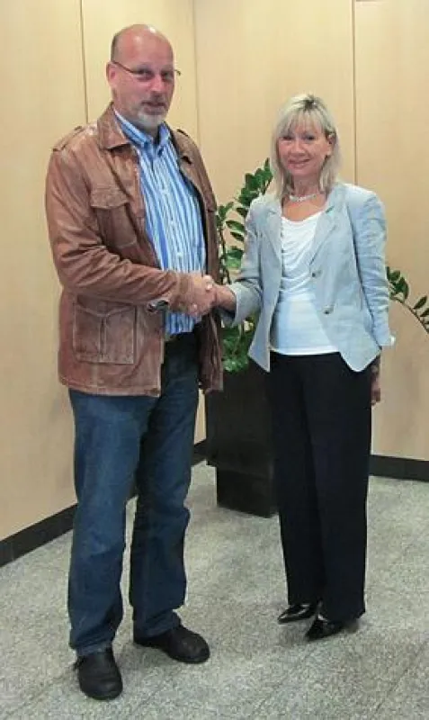 v. l.: Axel Beul, Gesellschafter von BEULCO und Linda Bocchiola Rauhe von Co.Ra.B. srl.
