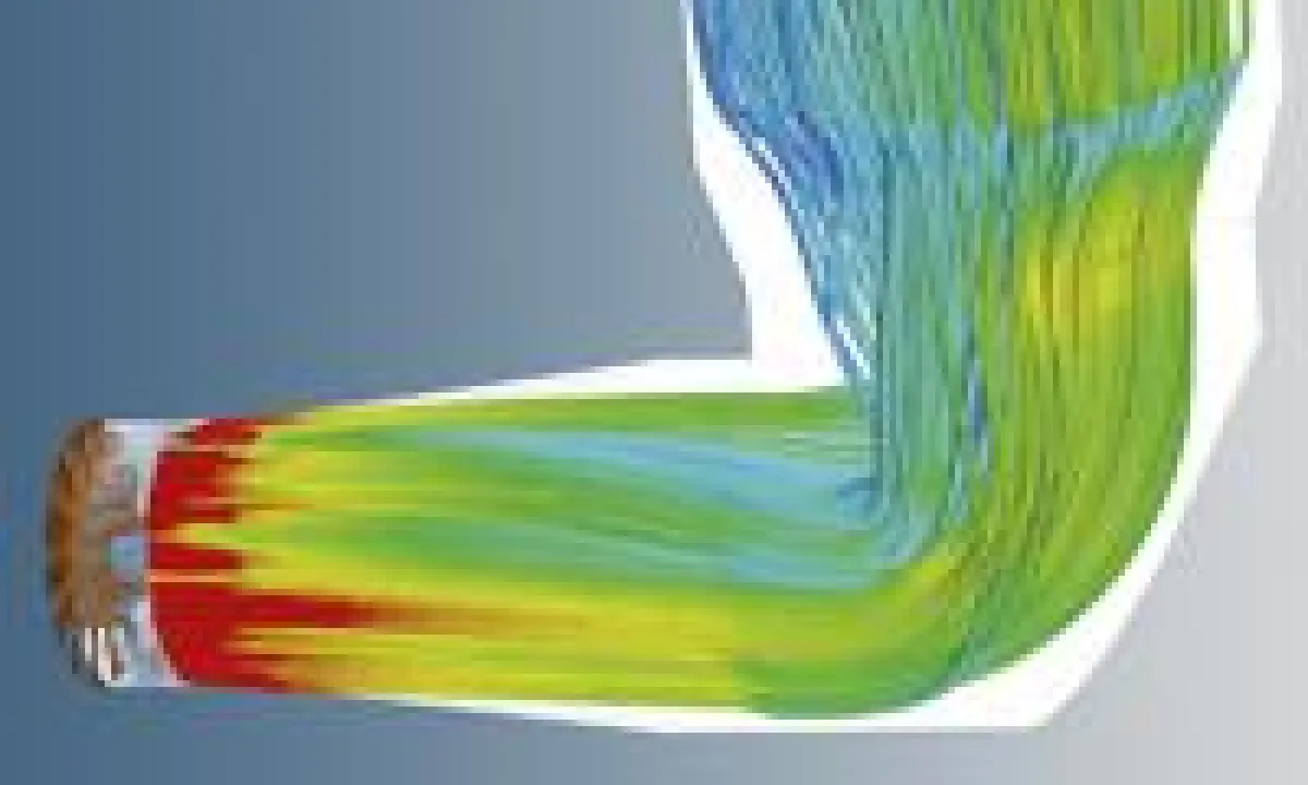 Strömungssimulation eines optimierten Kraftwerksventilators
