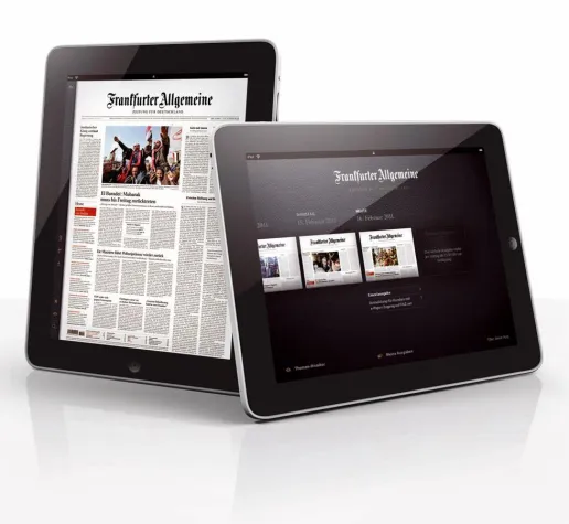 Bild: Frankfurter Allgemeine Zeitung als e-paper auf dem iPad