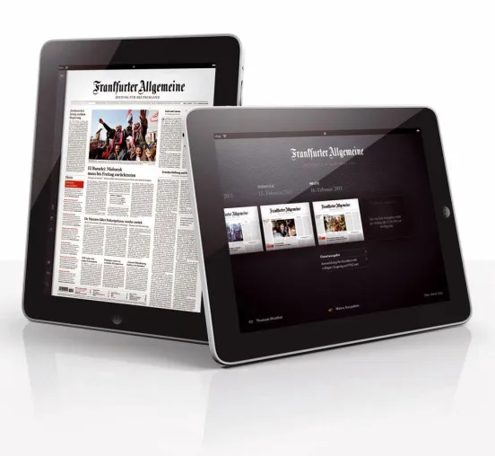 Bild: Frankfurter Allgemeine Zeitung als e-paper auf dem iPad