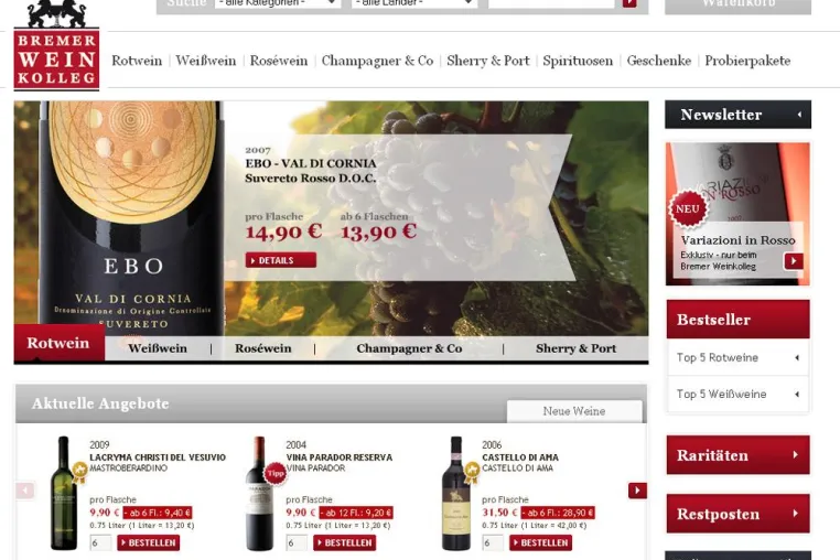 Bild: Bremer Weinshop mit Tradition online