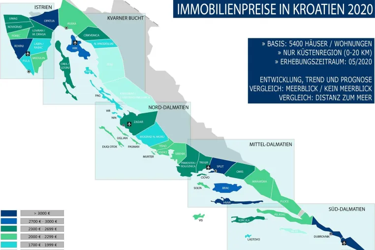 Bild: Immobilienpreise im Jahr 2020 in Kroatien - wird Kroatien das "Florida Europas"?