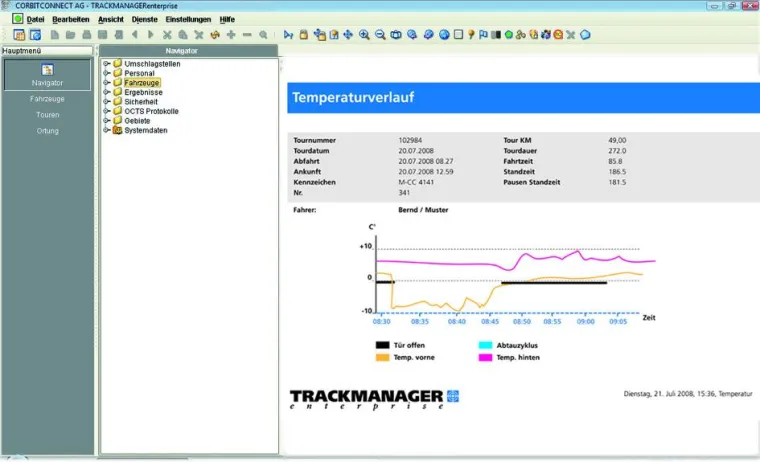 Bild: Lückenlose Überwachung der Kühltemperatur im Traile