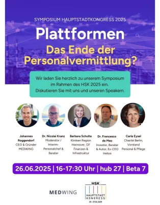 Bild: Plattformen, KI und Personalvermittlung: MEDWING initiiert Branchendebatte beim Hauptstadtkongress 2025