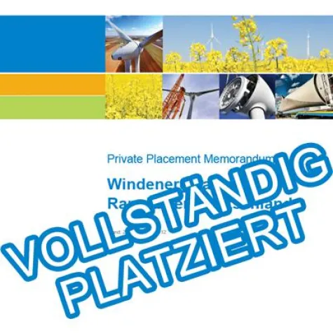 Bild: Private Placement der CEPP erfolgreich platziert – Windenergieanlage Rapshagen vollständig gezeichnet