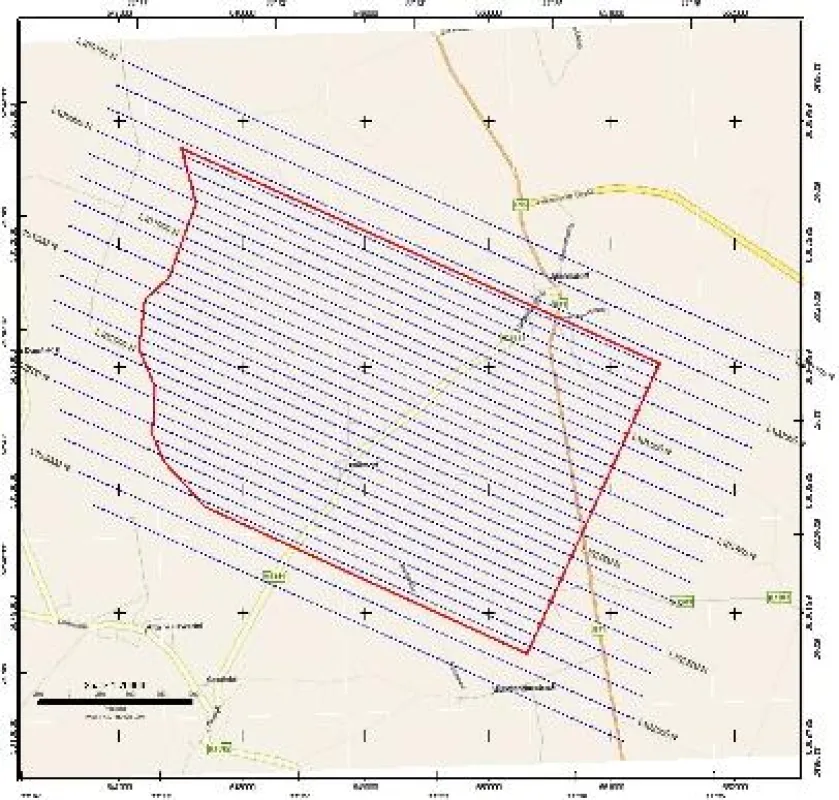 Flugkarte für die Messflüge vom 15.-18.03. in 50m Höhe in der Altmark
