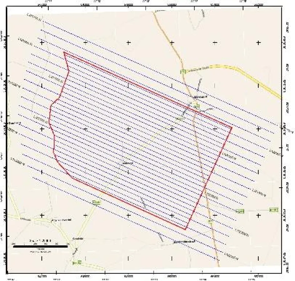 Flugkarte für die Messflüge vom 15.-18.03. in 50m Höhe in der Altmark