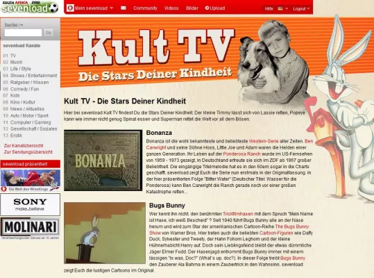 Bild: sevenload zeigt echte TV-Klassiker mit "Kult TV - Die Stars Deiner Kindheit"