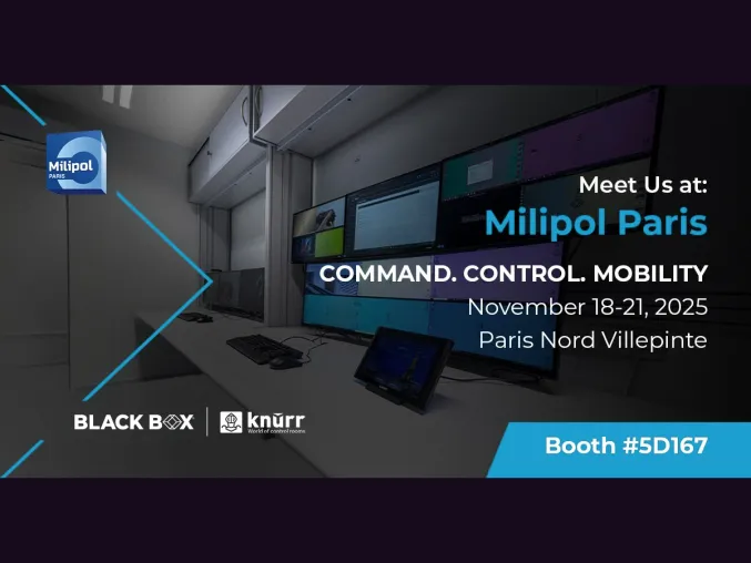 Bild: Knürr und Black Box präsentieren Weltpremiere Integrated Mobile Command & Control Centers auf der Milipol 2025