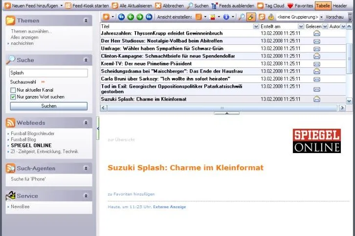 Kostenloser RSS-Reader mit integrierter Feed-Suchmaschine Bild: Kostenloser RSS-Reader mit integrierter Feed-Suchmaschine