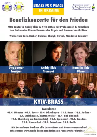 Bild: Benefizkonzerte: Brass for Peace in Ukraine, Otto Sauter, & Andriy Ilkiv (Trompete) mit KYIV – BRASS